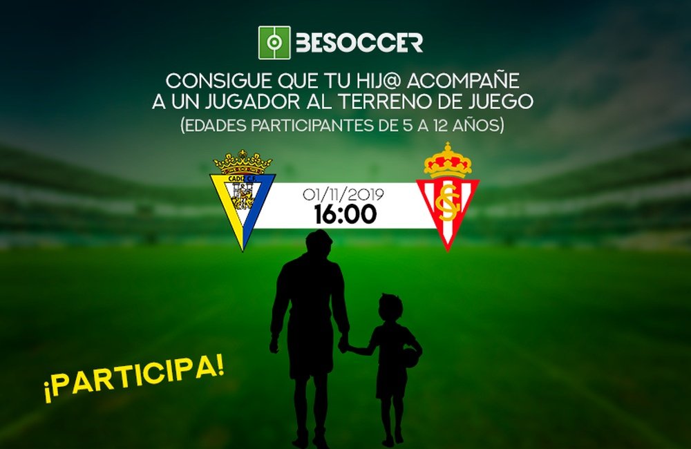 Consigue que tu hijo acompañe a un jugador en el Cádiz-Sporting. BeSoccer