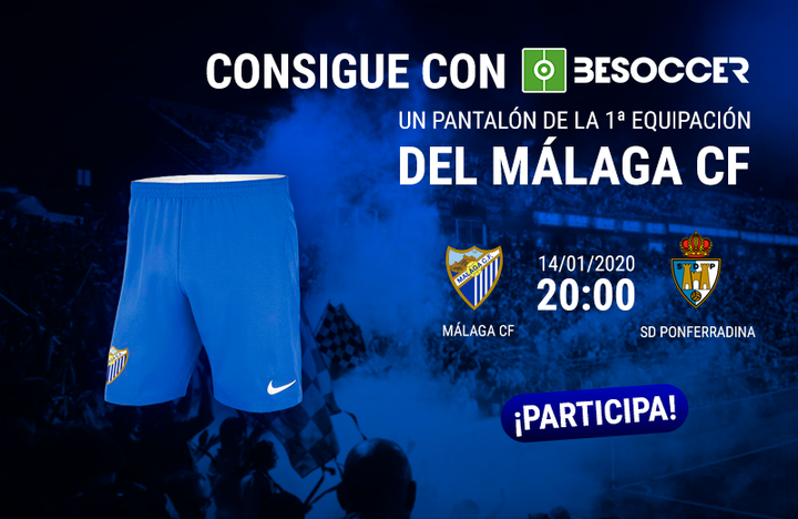 Consigue el pantalón de la primera equipación del Málaga CF y entradas ante la Ponferradina
