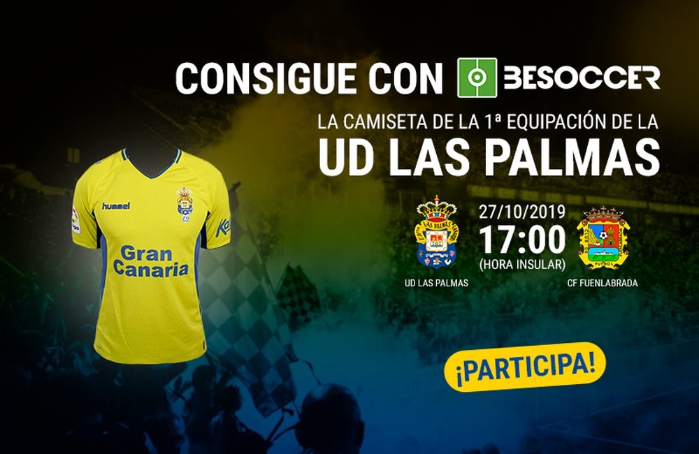 Consigue la camiseta de Las Palmas y una entrada doble para el partido ante el Fuenlabrada. BeSoccer