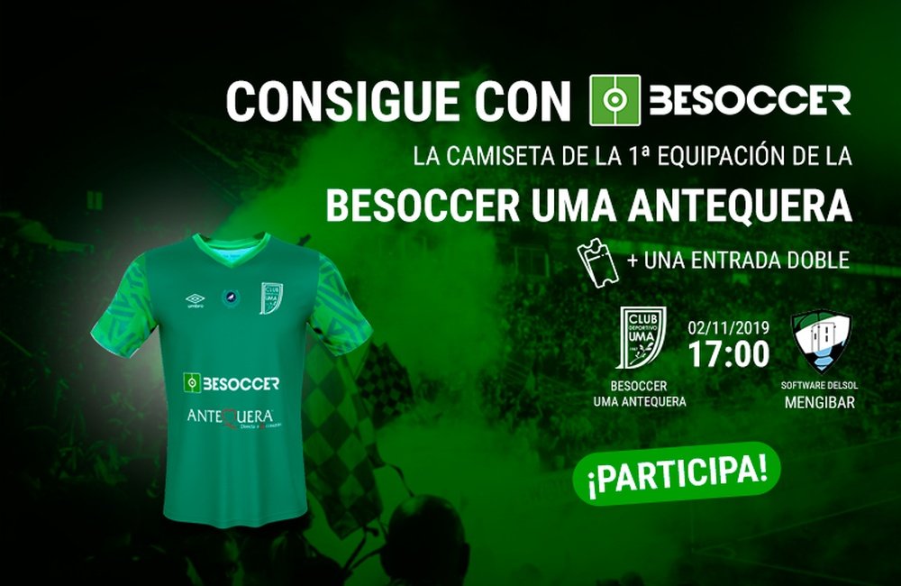 Consigue la camiseta del BeSoccer UMA Antequera y una entrada doble ante el Mengibar. BeSoccer