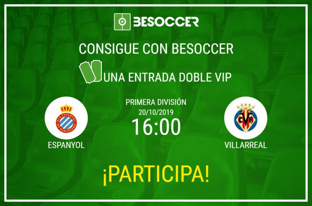 Consigue una entrada doble VIP para el Espanyol-Villarreal. BeSoccer