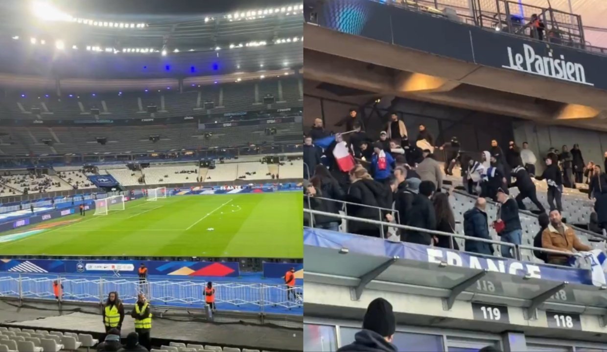 Tensión en el Stade de France: pitada al himno israelí y pelea en una grada casi desierta