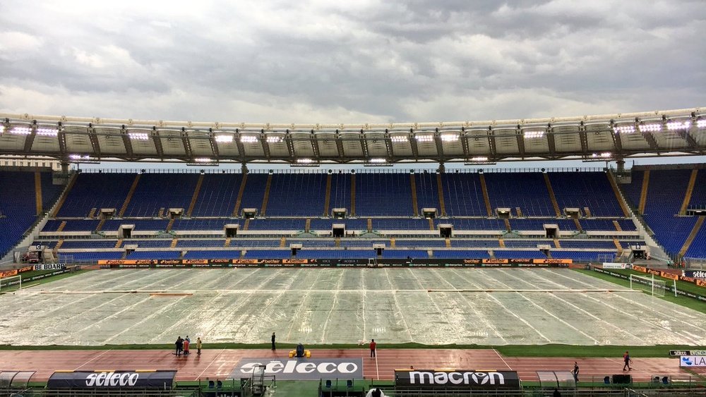 El Stadio Olimpico está totalmente inundado. SSLazio