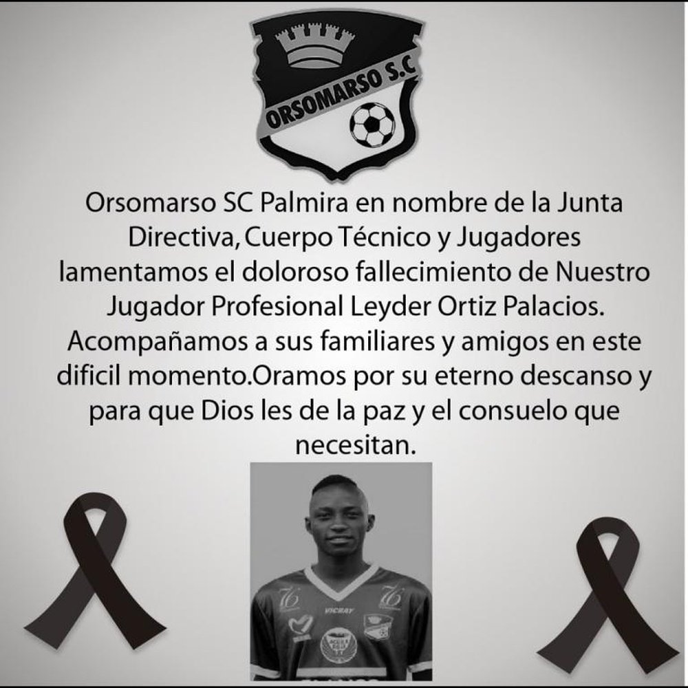 El joven futbolista fue asesinado de una puñalada. Orsomarso