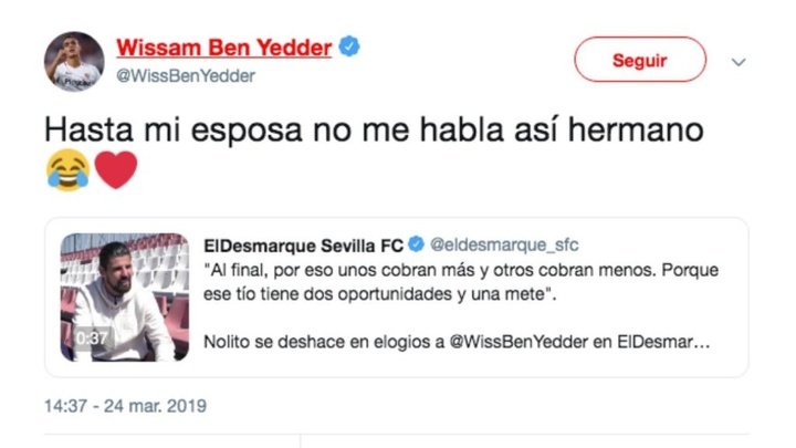Nolito's love notes to Ben Yedder that even his wife couldn't match