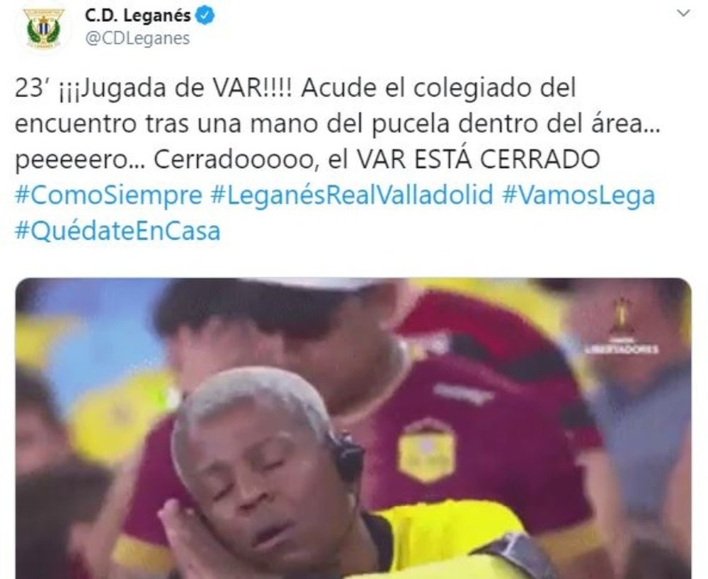 El Leganés se pasó el juego por Twitter. Twitter/CDLeganes