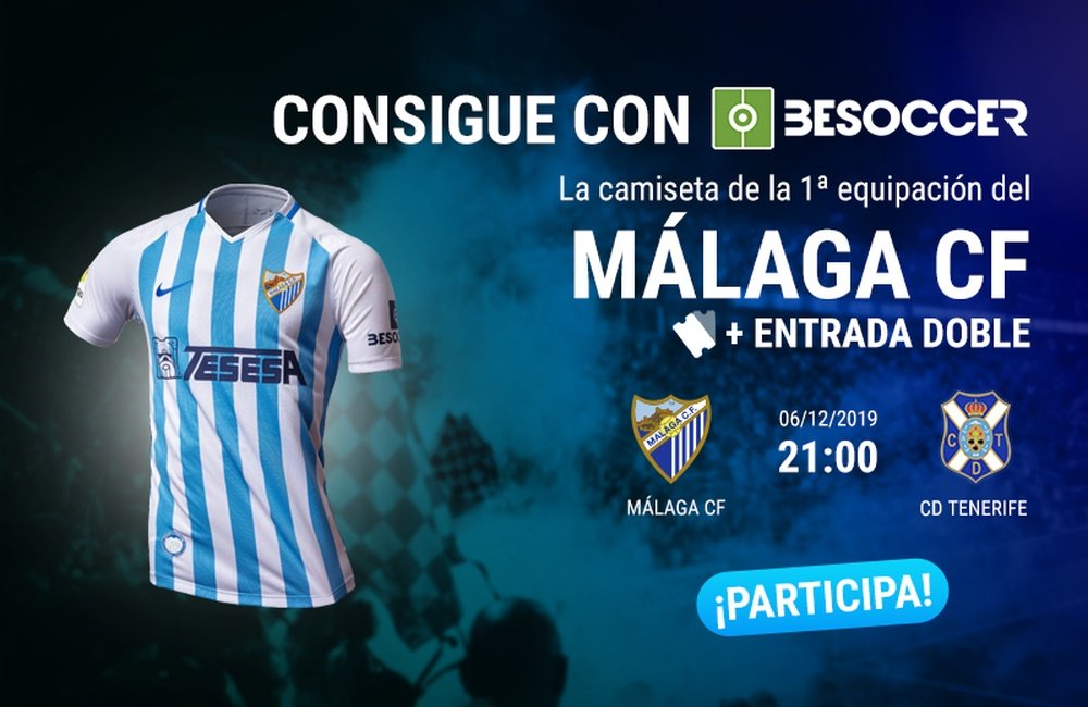 Consigue una camiseta del Málaga y una entrada doble para el partido ante el Tenerife. BeSoccer
