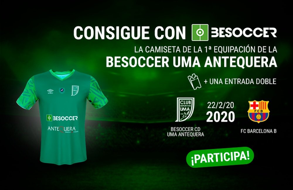 Gana la camiseta del BeSoccer CD UMA Antequera y una entrada para el duelo ante el Barça B. BeSoccer