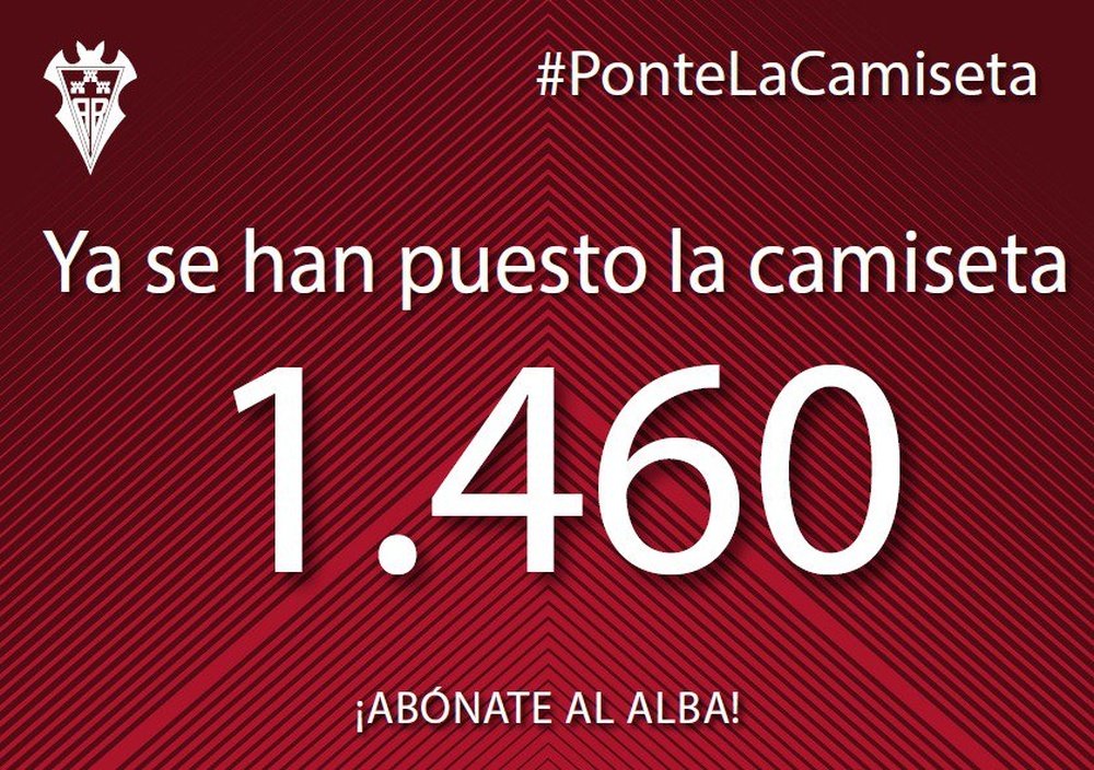 El Albacete inició el pasado martes su campaña de abonos. Twitter/AlbaceteBPSAD