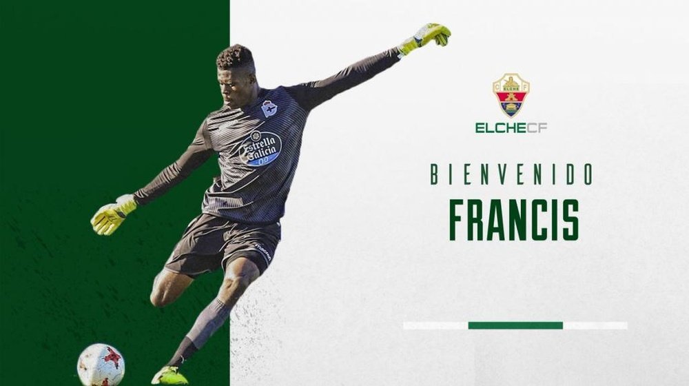 Francis Uzoho llegó cedido al Elche. Twitter/elchecfoficial