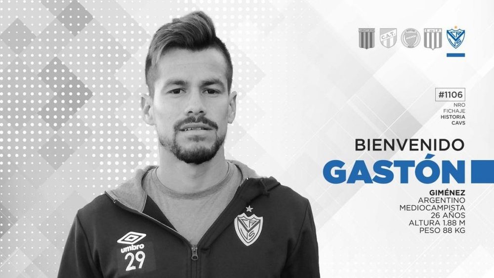 Gastón Giménez firmó tres temporadas con Vélez Sarsfield. Twitter/Velez