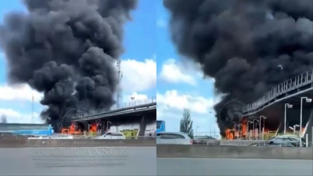 Una rissa tra gli ultras del PSG e dell'OL si conclude con 2 pullman in fiamme. hooliganscz1999