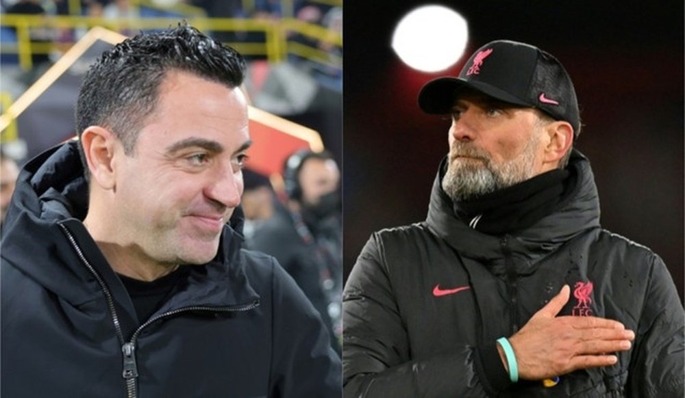 Xavi Hernández e Jürgen Klopp . AFP