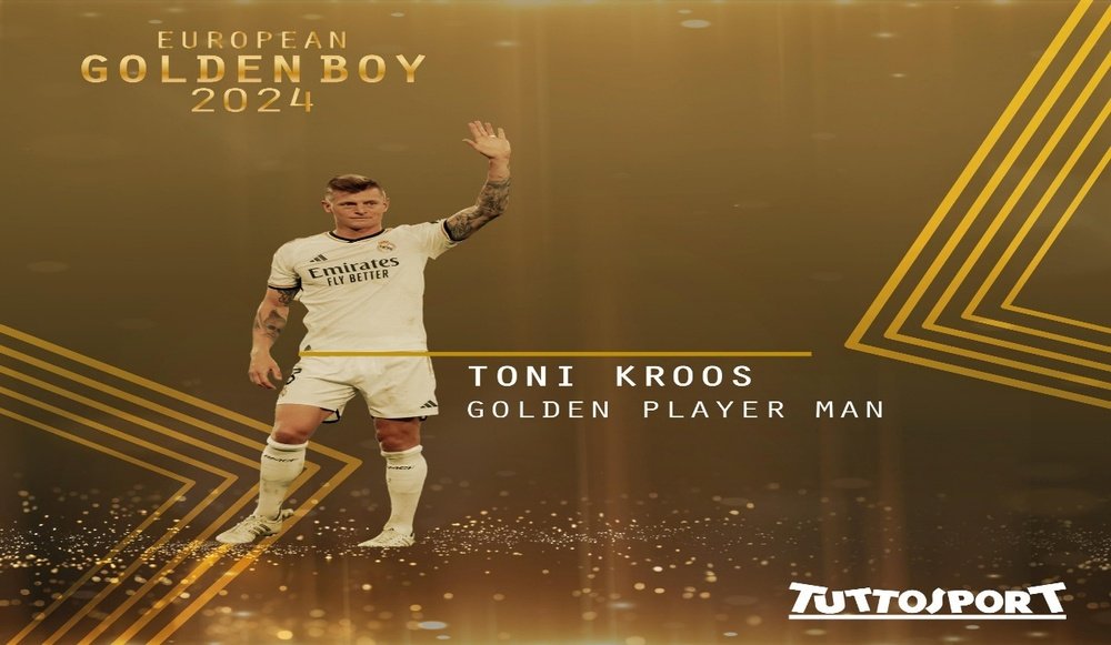 Toni Kroos retired in the summer of 2024. Screenshot/GoldenBoyAwards