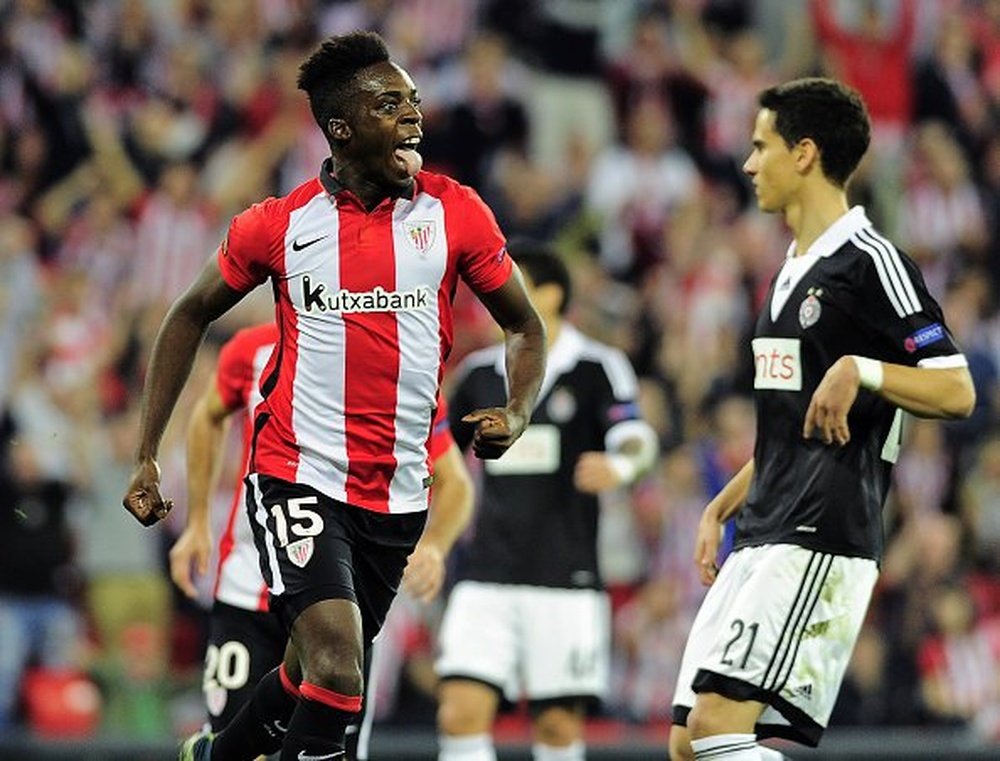 Iñaki Williams celebra su segundo tanto al Partizan de Belgrado. Twitter