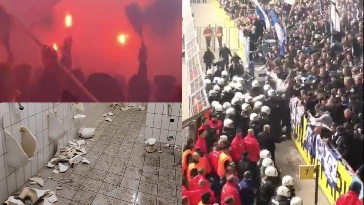 Caos en Alemania: 45 heridos, peleas con la Policía y destrozos en el estadio