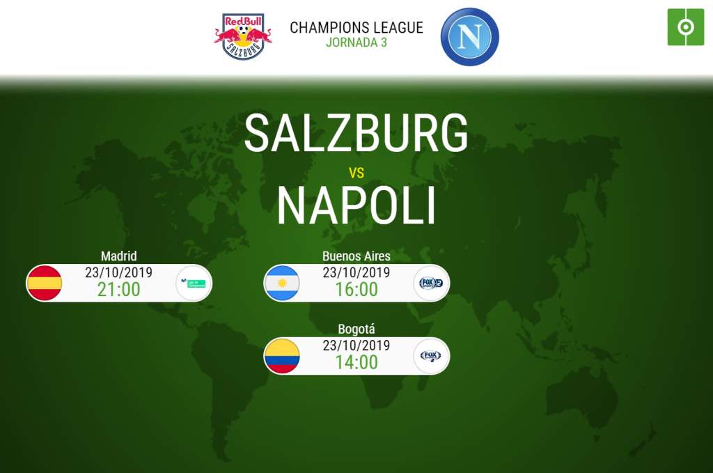 Salburgo y Nápoles se enfrentan en la tercera jornada de la Champions League 2019-20