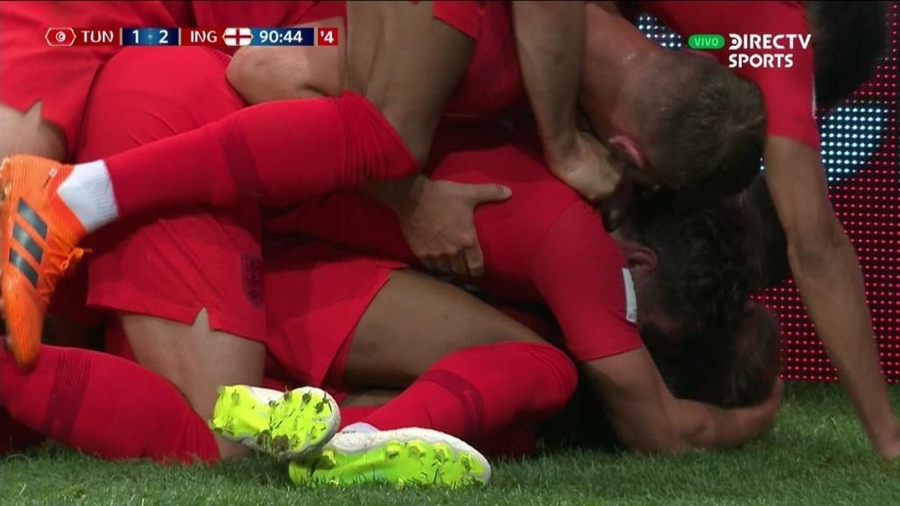 Kane's late goal sent England into dreamland. Screenshot/DirectTV