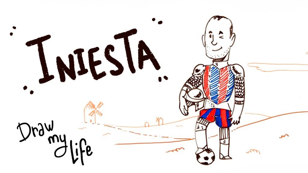 Descubre la vida de Iniesta en dibujos animados