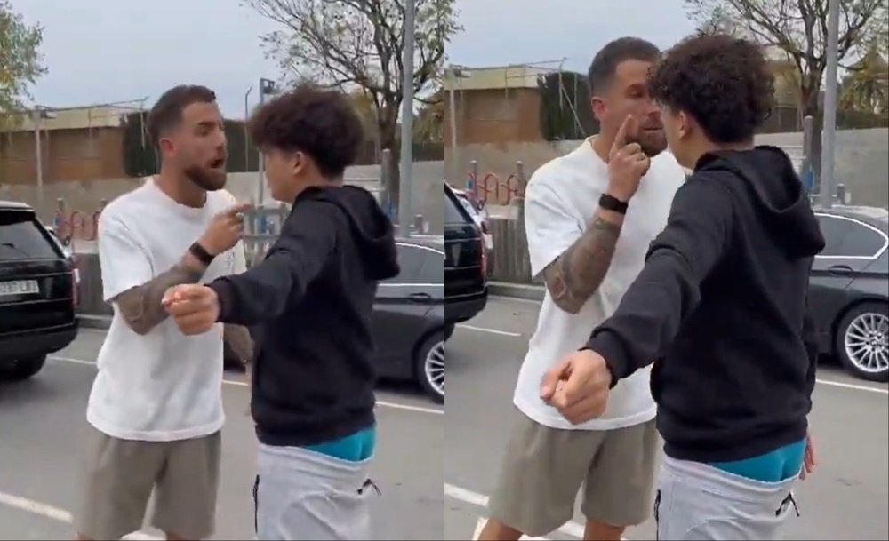 Íñigo Martínez se encaró con un aficionado. Capturas/Twitter/julenathcub