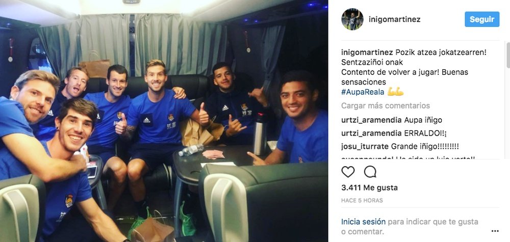 Iñigo Martínez volvió a jugar con la Real Sociedad. Instagram
