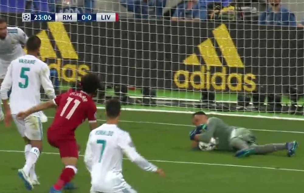 Navas made a fine save to deny Alexander-Arnold. Screenshot