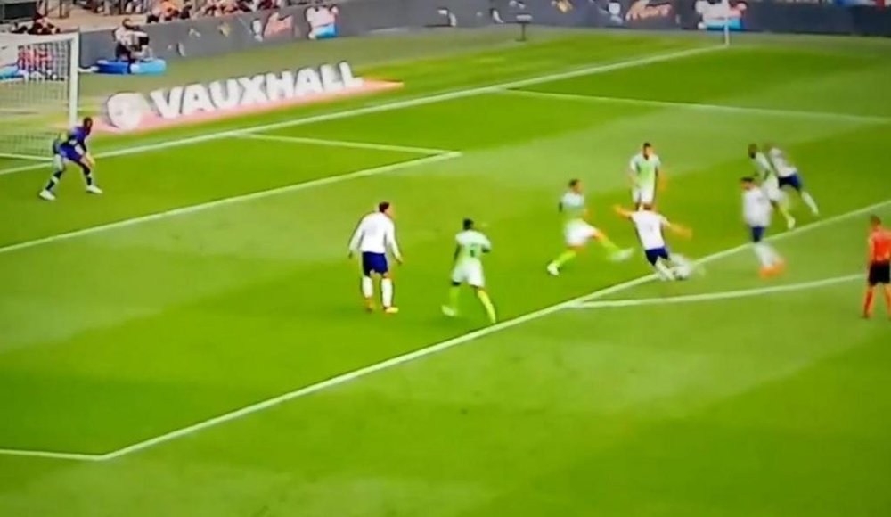 Kane drilled an effort below the Nigerian goalkeeper. Screenshot