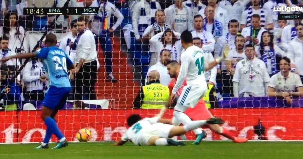 Rolan scores the equaliser against Real Madrid. Movistar