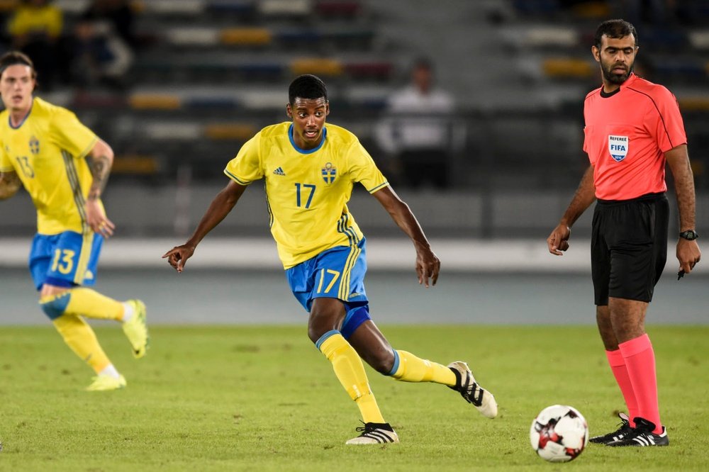 Isak during a game with AIK Solna. AIKFotboll