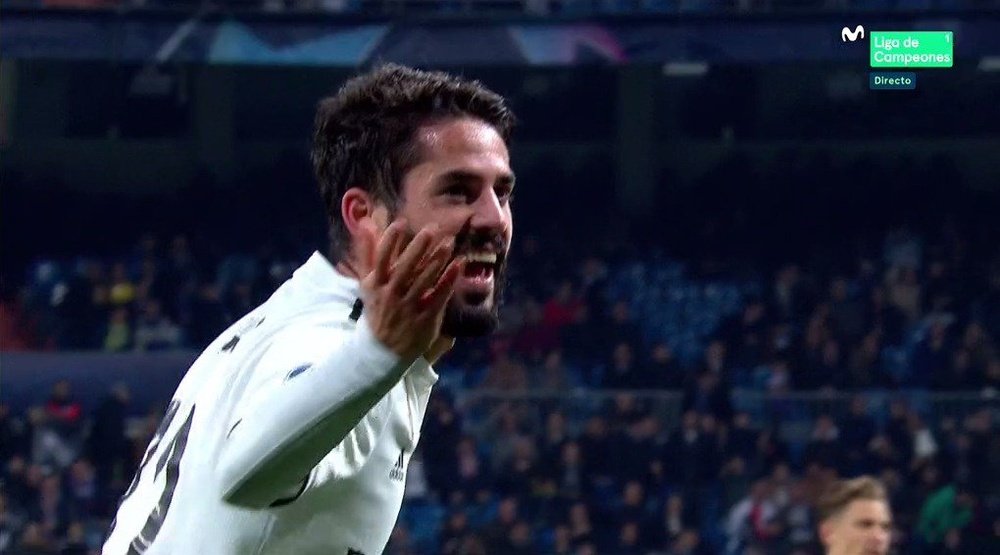 Le geste d'Isco.  Captura/Movistar