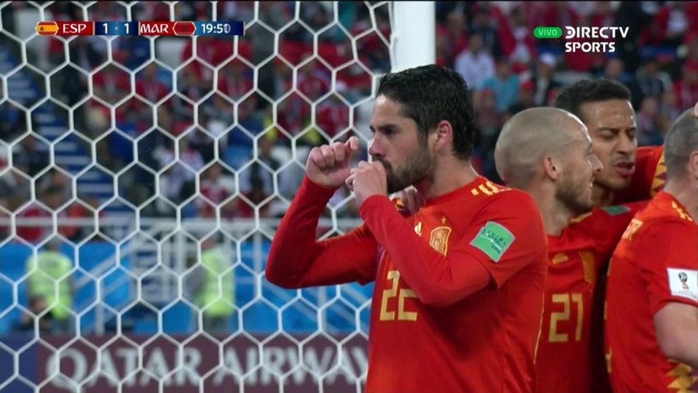 Isco found the roof of the net with ease. Twitter/DirecTVSports