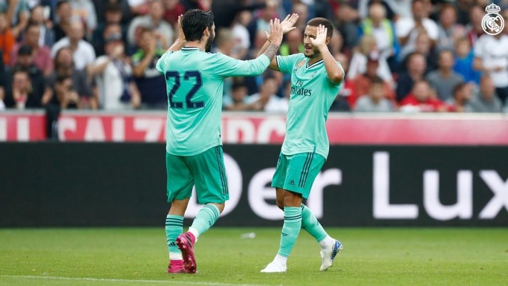 Hazard ha segnato la prima rete con la maglia del Real Madrid. RealMadrid