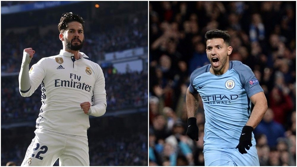 Isco and Aguero, Real Madrid and Manchester City players. BeSoccer