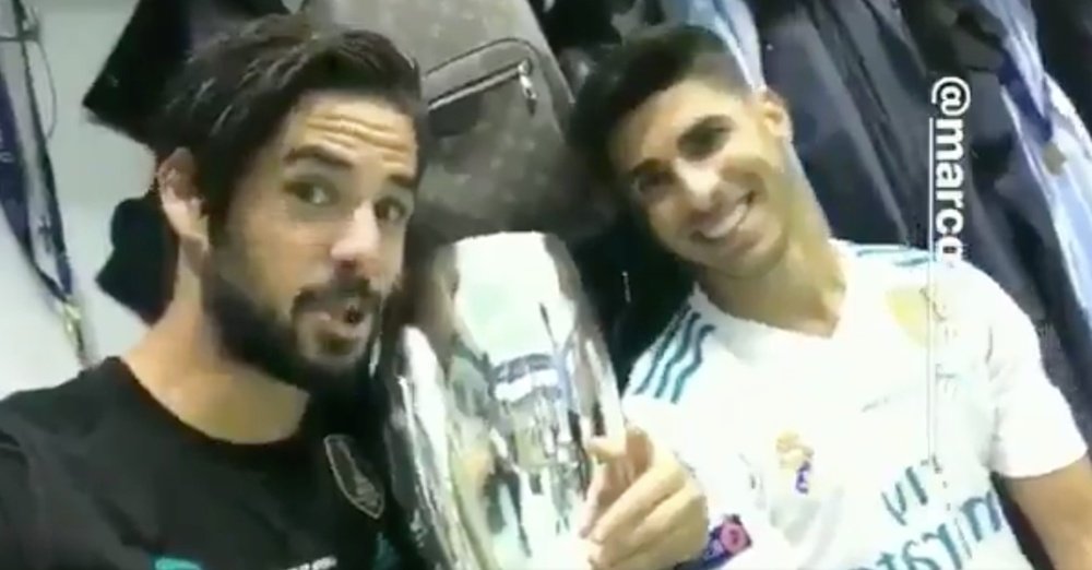 Isco y Asensio repitieron su broma con la Supercopa de Europa. Instagram