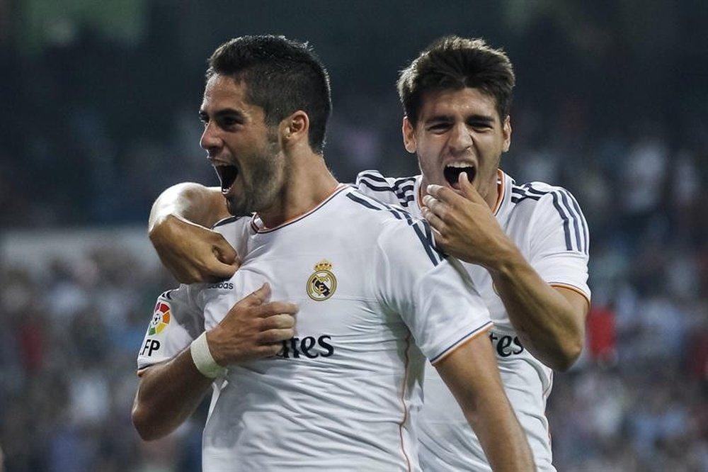 Isco et Morata, célèbrent un but en Liga. EFE