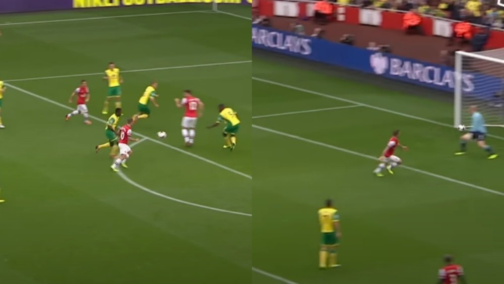 It's been 10 years since Wilshere scored that iconic Arsenal team goal. Youtube/PremierLeague