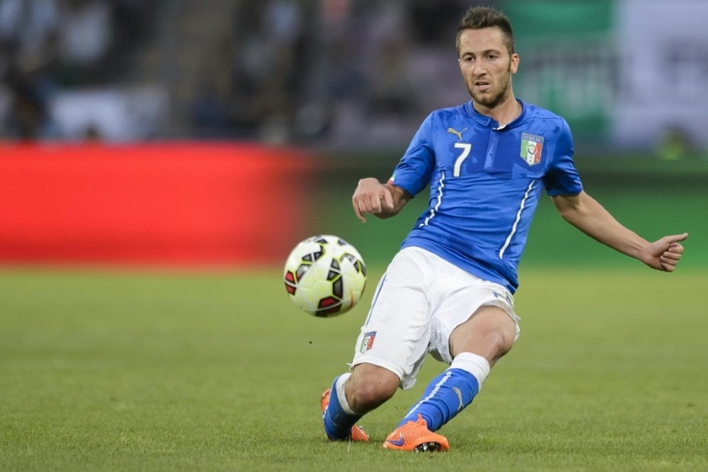Italy midfielder Andrea Bertolacci controls the ball during a friendly game Portugal against Italy at the Stade de Geneve on June 16, 2015 in Geneva.