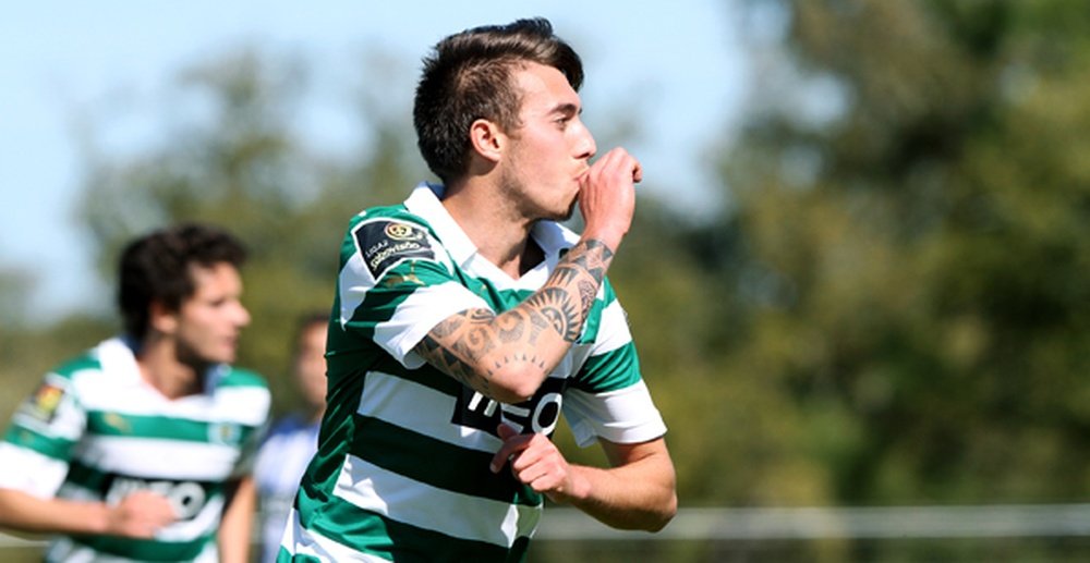 Iuri Medeiros celebra un tanto logrado con el Sporting de Lisboa. Sporting