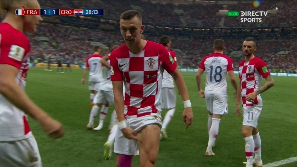Perisic powered beyond Hugo Lloris to level the scores. Screenshot/DIRECTVSports