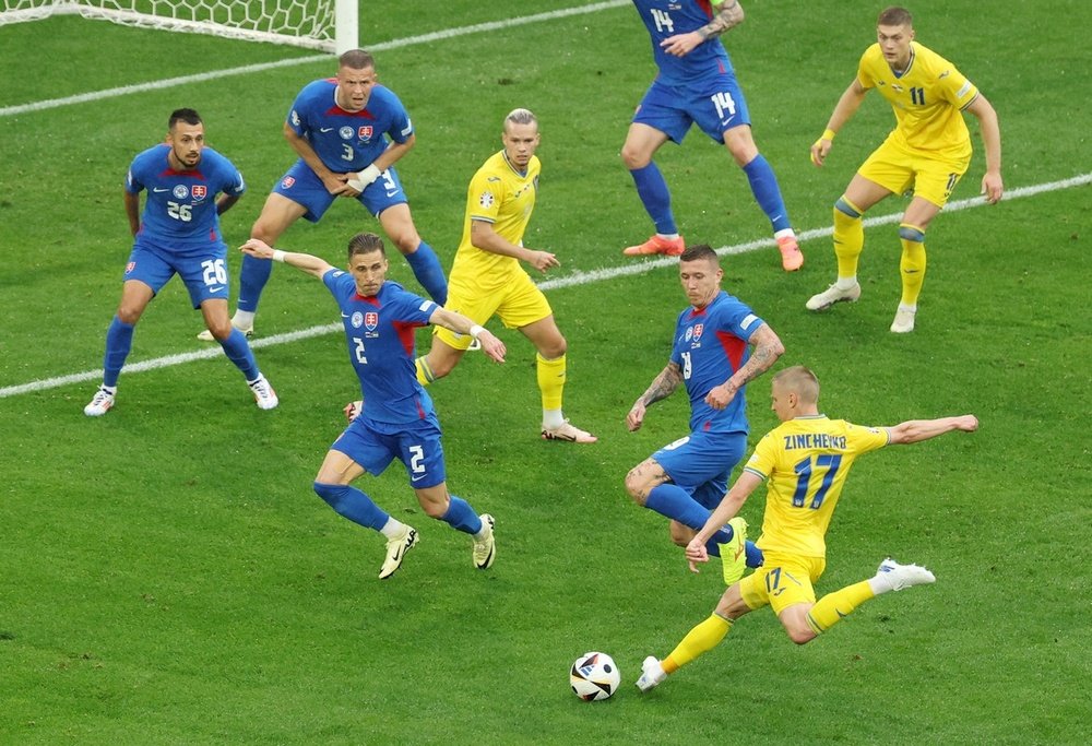 Ucrania ganó a Eslovaquia en la Eurocopa. EFE