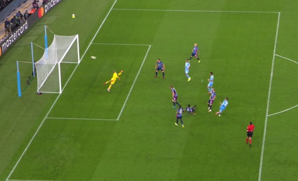 Manchester City won in a 9-goal thriller. Screenshot/movistarligadecampeones