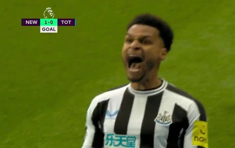 Newcastle took just a minute to take the lead against Spurs. Screenshot/DAZN