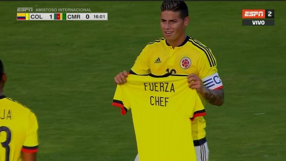 El centrocampista dedicó su gol al cocinero de Colombia. ESPN