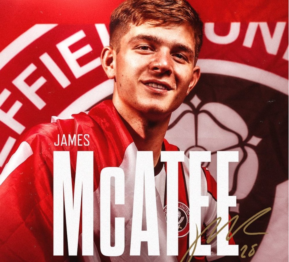 James McAtee fecha a porta ao Villarreal e junta-se ao Sheffield. Captura/Sheffield Utd
