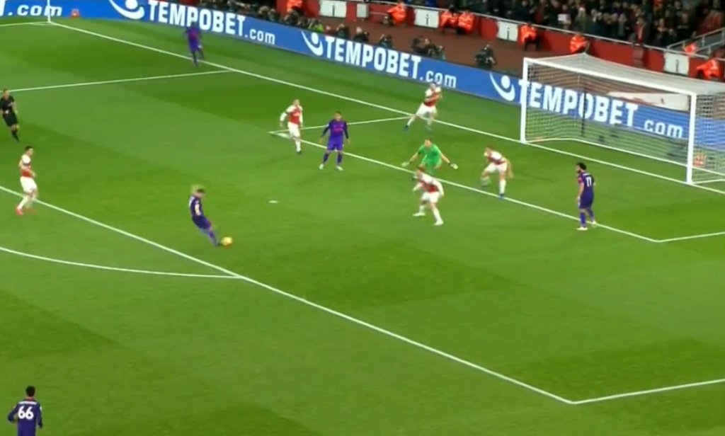 James Milner scored for Liverpool. Captura/NBC