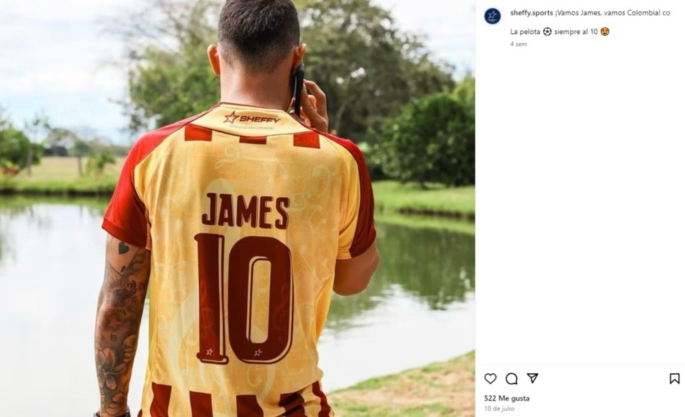 James, de Tolima hasta la médula. Captura/Instagram/sheffy.sports