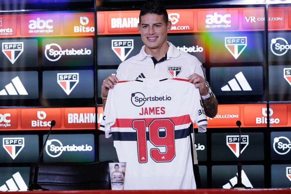 James Rodríguez é apresentado no São Paulo. EFE