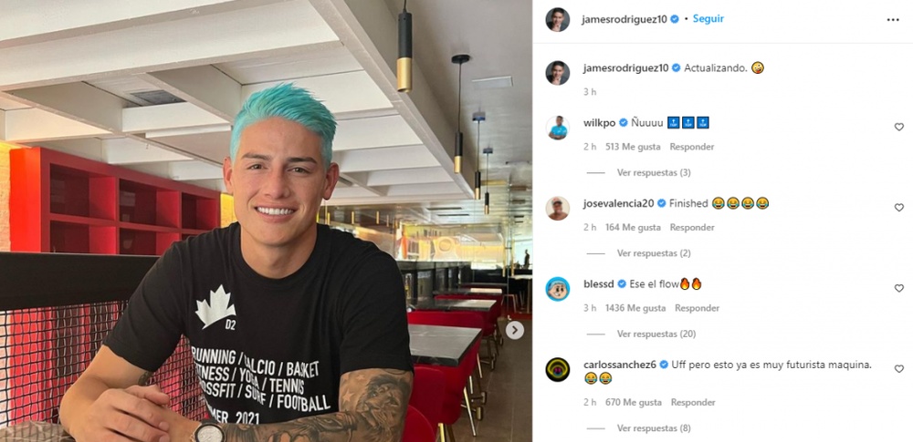 James Rodríguez mostró su nuevo look en sus redes sociales. Instagram/jamesrodriguez10