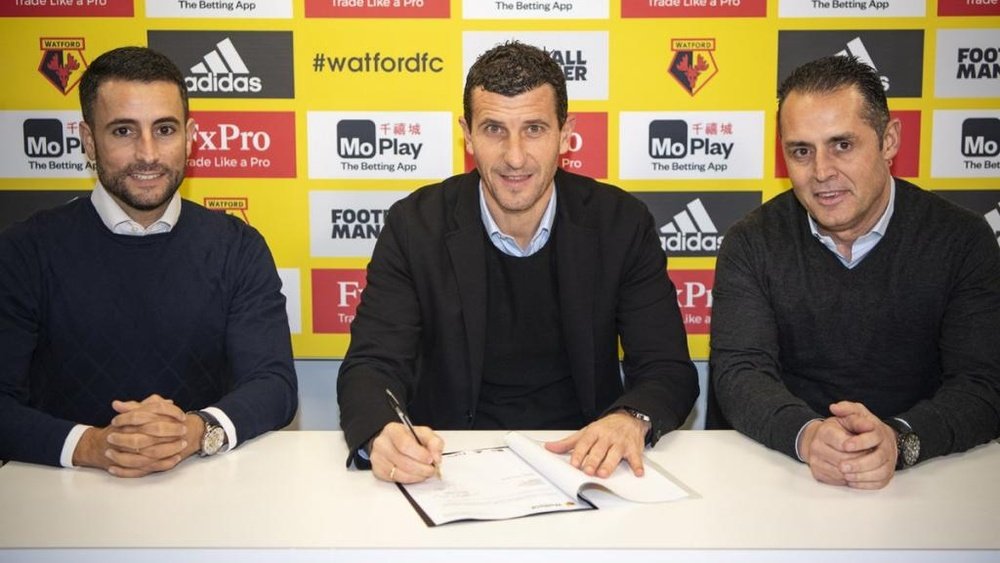 Javi Gracia is happy in London. Twitter/WatfordFC