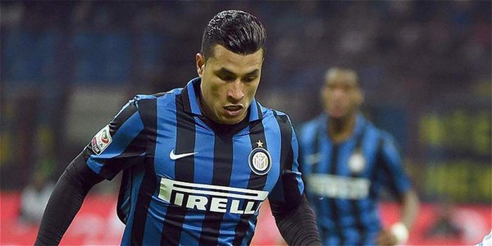 Jeison Murillo, durante un partido con el Inter. Twitter